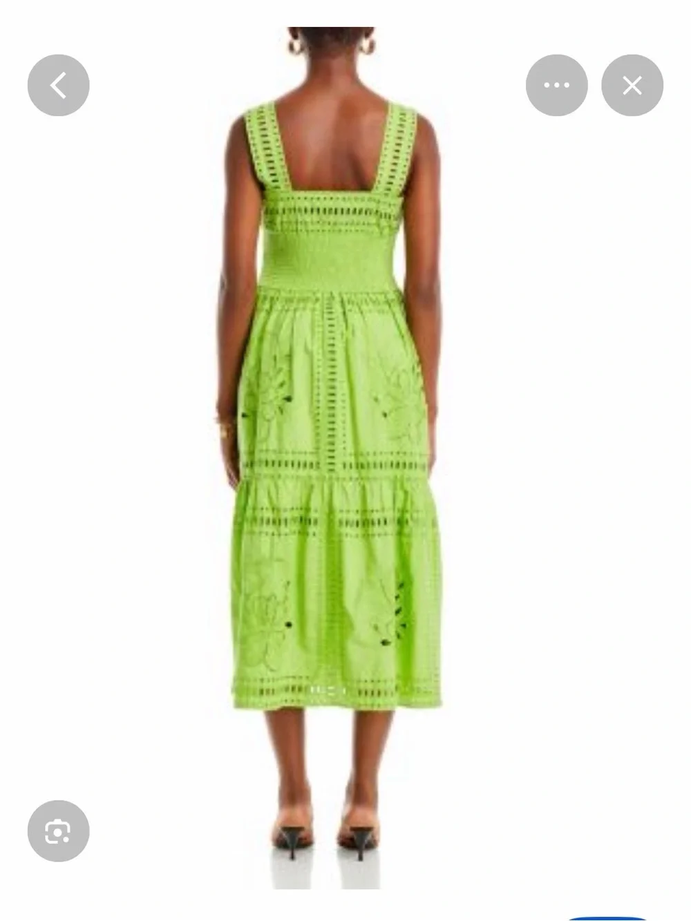 Rails Lime Eyelet Smocked Midi Dress - Picture 2 of 8